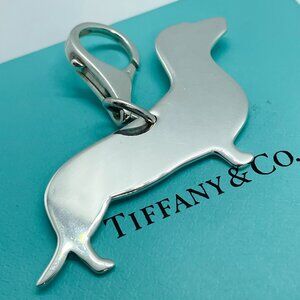 Tiffany & Co. Dachshund Weiner Dog Sterling Silver Keychain Charm